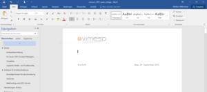 Word 2016 - VIMESO Testmigration bei Dr. Eicher + Pauli AG - Bern - Belp